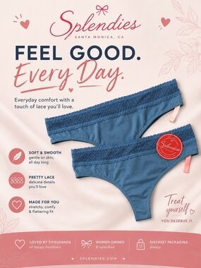 💙 2 Pc Bundle Splendies Blue Lace Trim Thongs